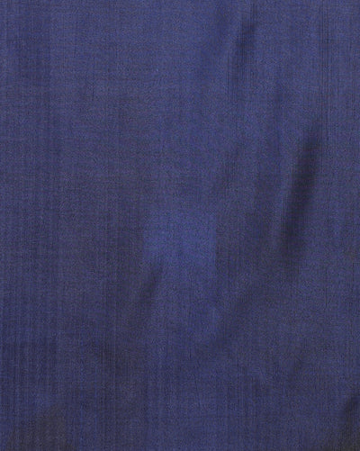 Indiehaat | Kashmiri Silk Printed Saree Beige & Navy Blue