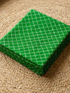 Indiehaat | Kota Doria Lehariya Bandhej Saree Green