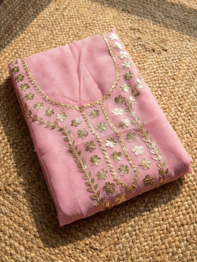 Indiehaat | Organza Silk Gota Patti Suit Set Pink