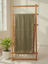 Indiehaat | Muslin Silk Jamdani Sequin Saree Green