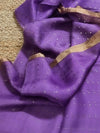 Indiehaat | Muslin Silk Jamdani Sequin Saree Purple