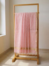 Indiehaat | Muslin Silk Jamdani Sequin Saree Pink