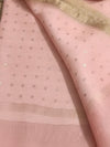 Indiehaat | Muslin Silk Jamdani Sequin Saree Pink