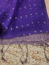 Indiehaat | Muslin Silk Jamdani Sequin Saree Purple