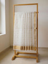 Indiehaat | Muslin Silk Jamdani Sequin Saree White