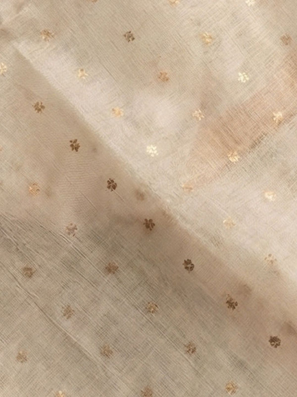 Indiehaat | Muslin Silk Jamdani Sequin Saree White