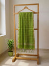 Indiehaat | Muslin Silk Jamdani Sequin Saree Green