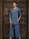 Indiehaat | Blockprinted Cotton Co-Ord Set Blue