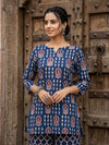 Indiehaat | Blockprinted Cotton Co-Ord Set Blue