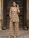 Indiehaat | Blockprinted Cotton Co-Ord Set Beige