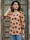 Indiehaat | Handprinted Pure Cotton Top Beige