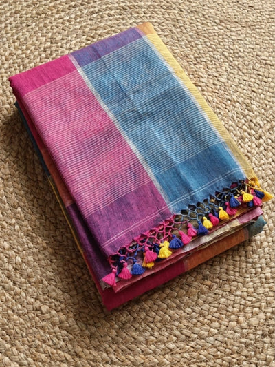 Indiehaat | Pure Linen Handloom Saree 