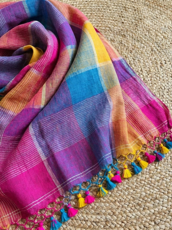 Indiehaat | Pure Linen Handloom Saree 