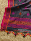 Indiehaat | Pure Linen Jamdani Saree Gray