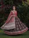 Indiehaat | BlockPrinted Black & Red Lehanga Choli Set