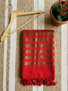 Indiehaat | Pure Cotton Zari Anchal Saree Red