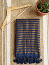 Indiehaat | Pure Cotton Zari Anchal Saree Blue