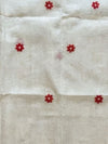 Indiehaat | Noil Kota Cotton Embroidery Saree White