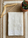 Indiehaat | Noil Kota Cotton Embroidery Saree White