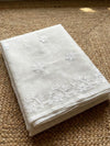 Indiehaat | Noil Kota Cotton Embroidery Saree White