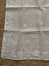 Indiehaat | Noil Kota Cotton Embroidery Saree White