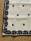 Indiehaat | Noil Kota Cotton Embroidery Saree White