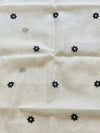 Indiehaat | Noil Kota Cotton Embroidery Saree White