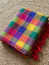 Indiehaat | Pure Handloom Mul Cotton Saree Multicolor