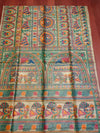 Indiehaat | Ghicha Tussar Madhubani Silk Saree Beige