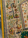 Indiehaat | Ghicha Tussar Madhubani Silk Saree Beige