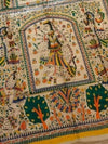 Indiehaat | Ghicha Tussar Madhubani Silk Saree Beige