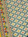 Indiehaat | Ghicha Tussar Madhubani Silk Saree Beige