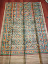 Indiehaat | Ghicha Tussar Madhubani Silk Saree Beige
