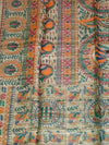 Indiehaat | Ghicha Tussar Madhubani Silk Saree Beige