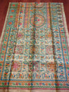 Indiehaat | Ghicha Tussar Madhubani Silk Saree Beige