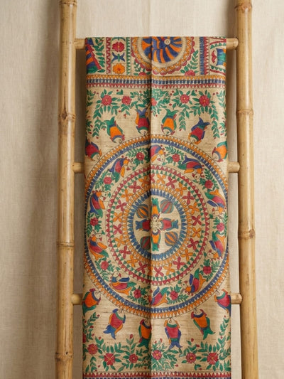 Rangira Silkmark Ghicha Tussar Silk Saree Almond Beige