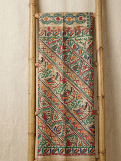 Rangira Silkmark Ghicha Tussar Silk Saree Cool Beige