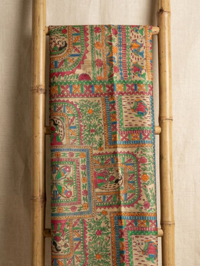 Rangira Silkmark Ghicha Tussar Silk Saree Parch Beige