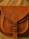 Indiehaat | Pure Leather Matka Sling Bag Camel Brown