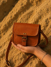 Indiehaat | Pure Leather Small Sling Bag Chestnut Brown