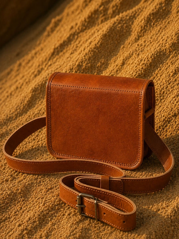 Indiehaat | Pure Leather Small Sling Bag Chestnut Brown