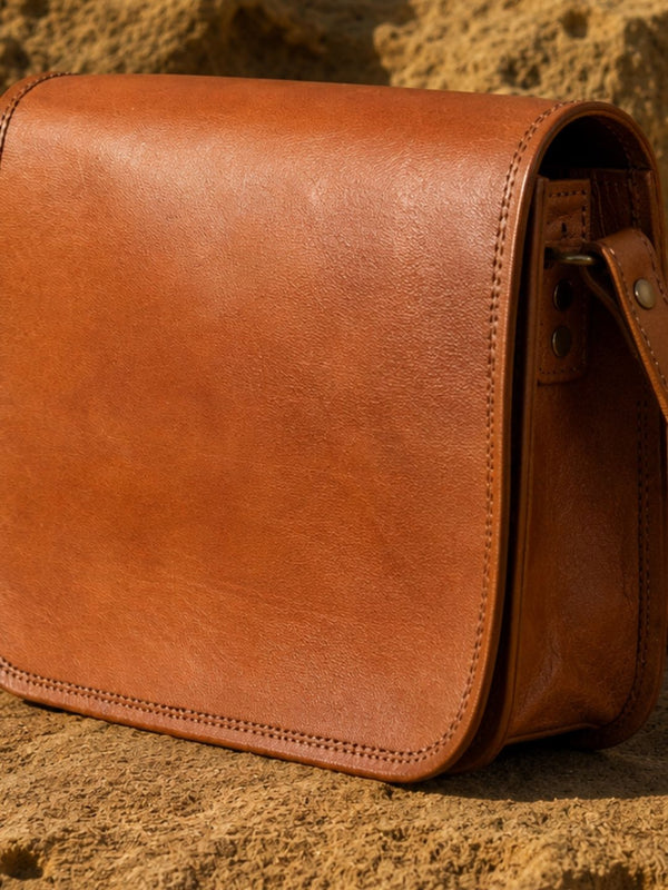 Indiehaat | Pure Leather Sling Bag Tobacco Brown