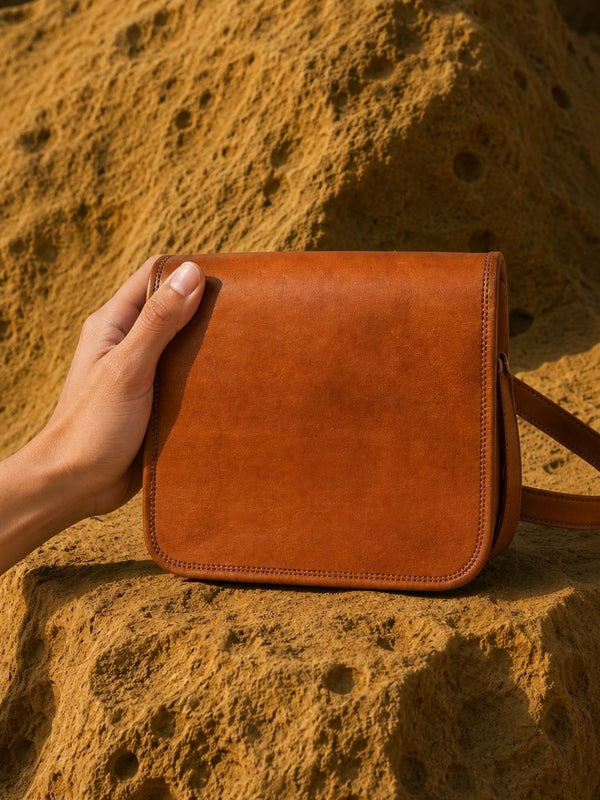 Indiehaat | Pure Leather Sling Bag Tobacco Brown