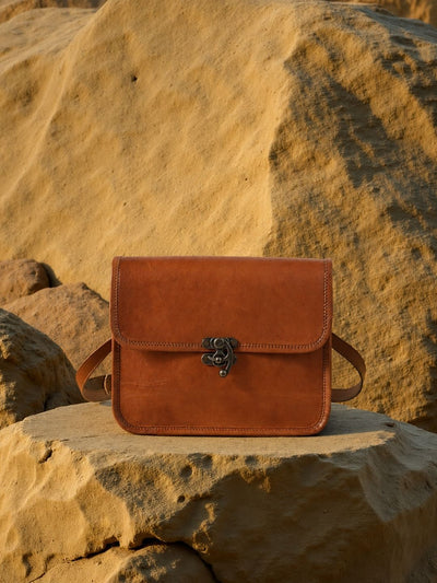Raahi Pure Leather Sling Bag Mahogany Brown