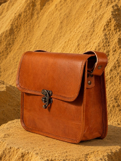 Indiehaat | Pure Leather Sling Bag Mahogany Brown