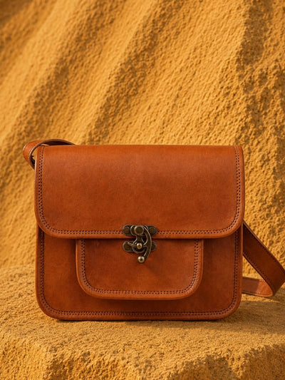Indiehaat | Pure Leather Sling Bag (Pocket) Brown