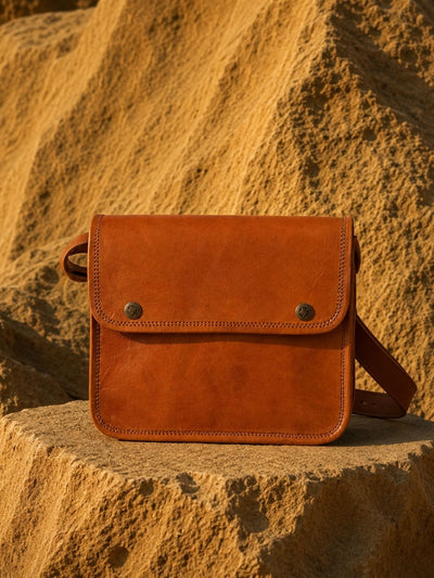 Indiehaat | Pure Leather Sling Bag Oak Brown