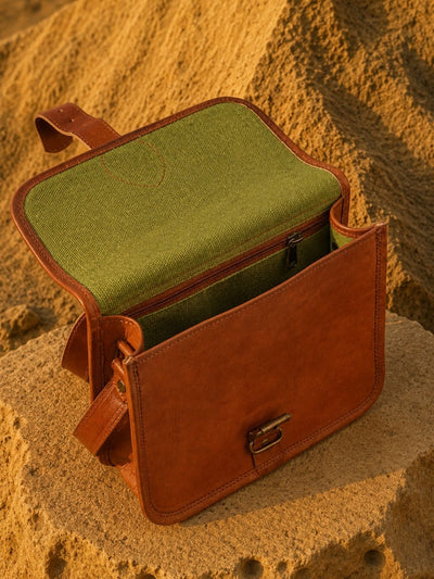 Indiehaat | Pure Leather Sling Bag Timber Brown