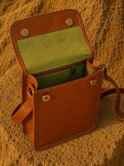 Indiehaat | Pure Leather Sling Bag Woodland Brown