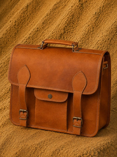 Indiehaat | Pure Leather Laptop Bag Earth Brown